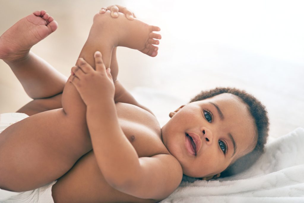 Shot of an adorable baby girl at home